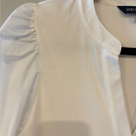 Veronica Beard Coralee White Puff Sleeve Ribbed Classic Stylish Top Size Small - Picture 6 of 10